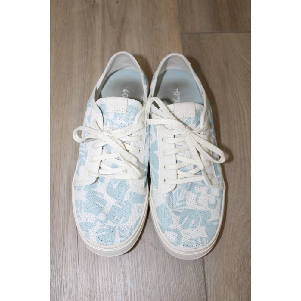 Olukai Pehuea Li Women's 7.5 Palei Blue Floral Tropical Mesh Sneakers 20379-18AA